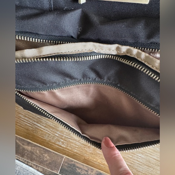 JuJuBe BFF Black Chromatics Baby Bag w/ Gold Accents & pacifier holder - Picture 7 of 11